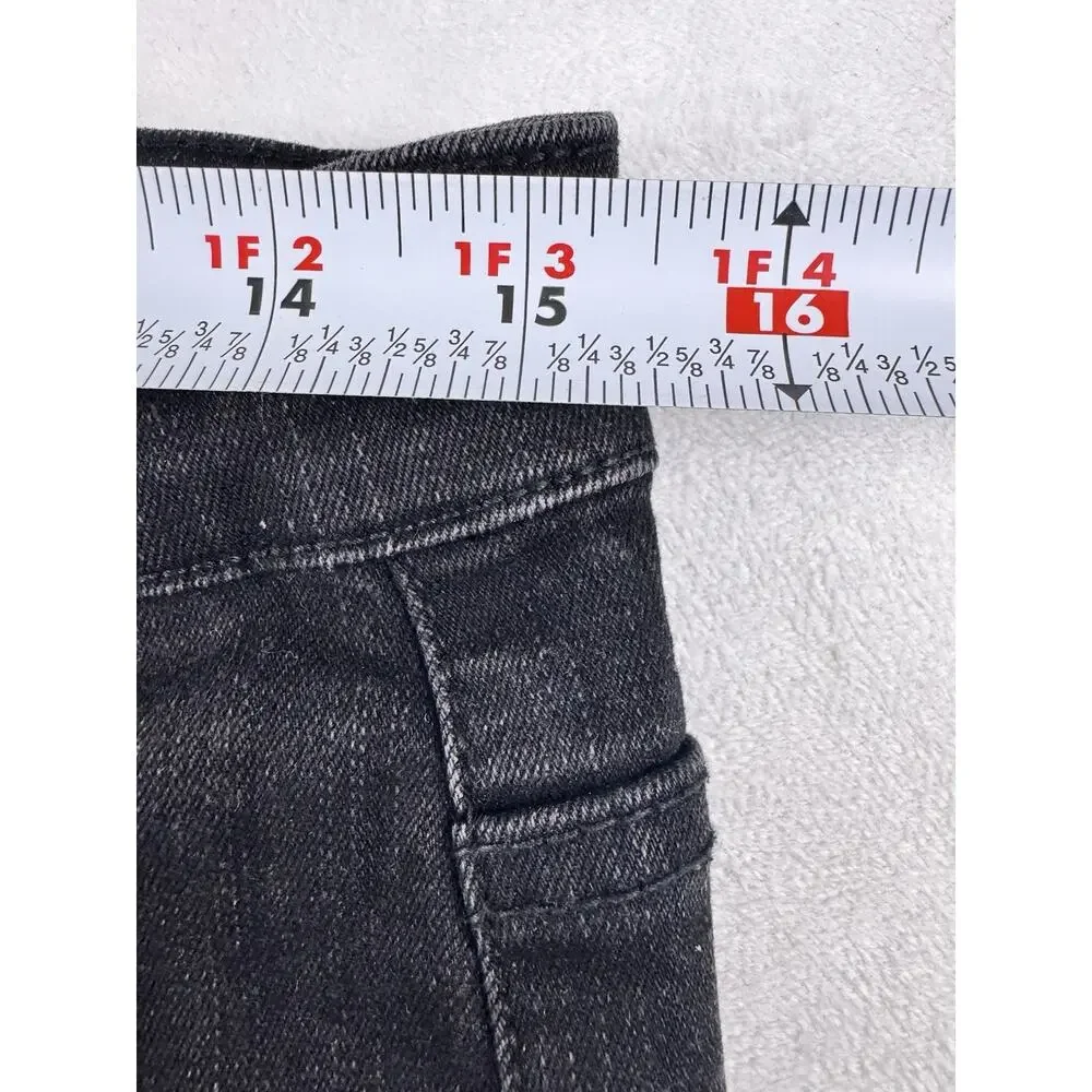 Serenede Poppy Cargo Denim Jeans Sz 32 Bungee Lace-Up Pockets Faded Black EUC